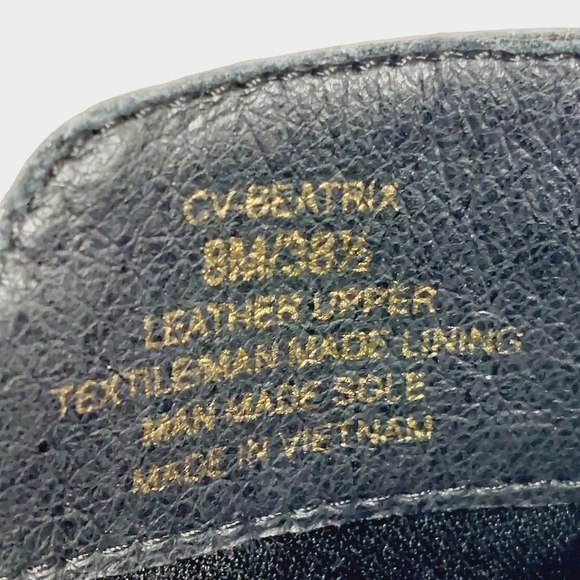 Crown Vintage Beatrix Black Leather Slip On Block Heel Ankle Boots D937 - Picture 10 of 12